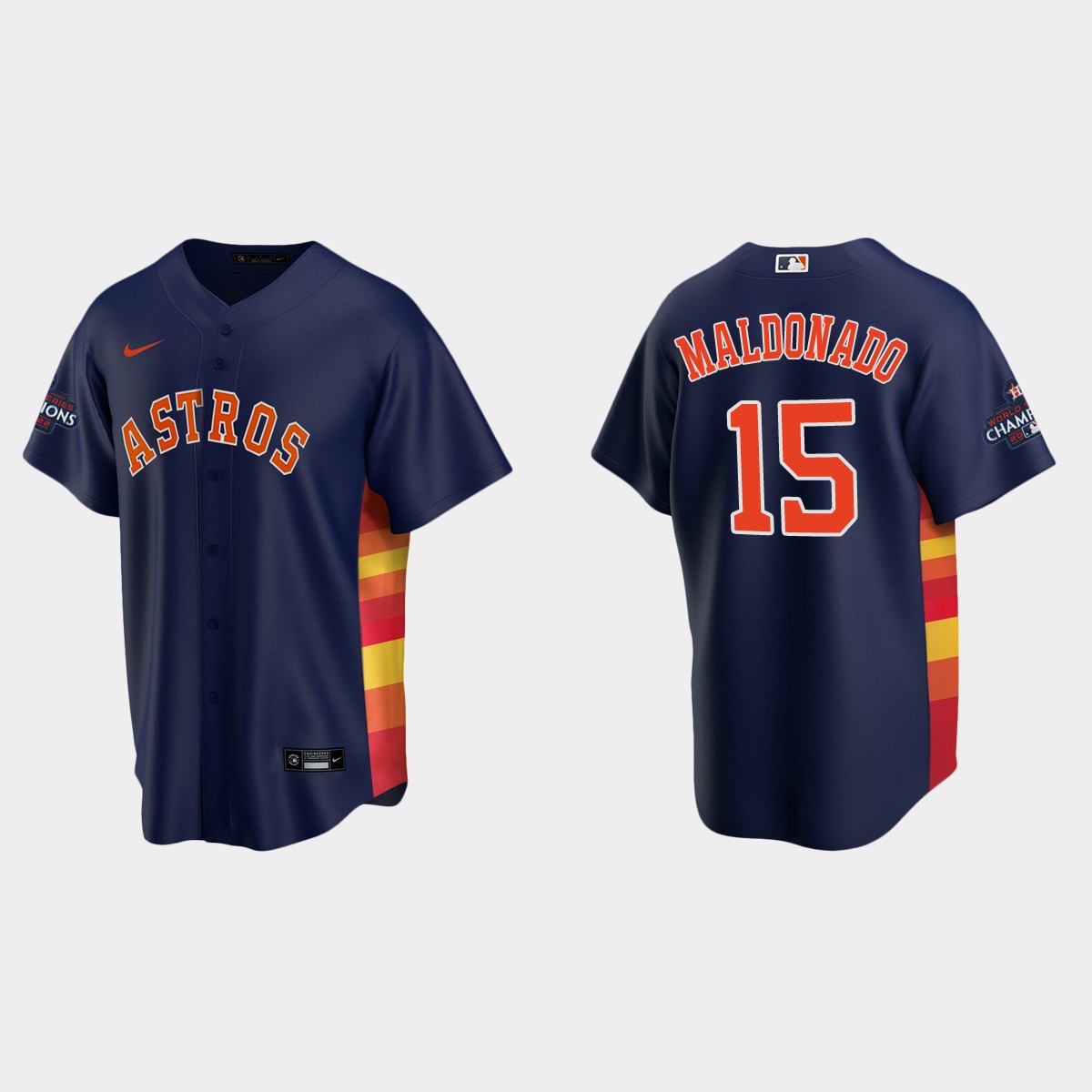 Houston Astros Martin Maldonado 2022 World Series Champions Navy Jersey