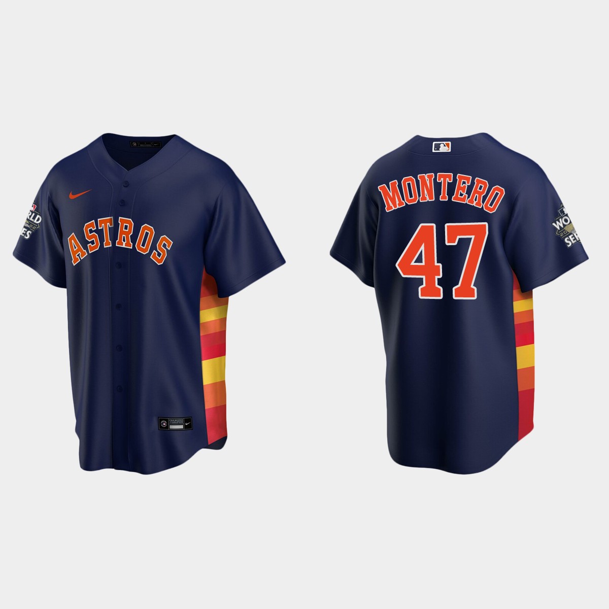 Houston Astros Rafael Montero 2022 World Series Navy Jersey