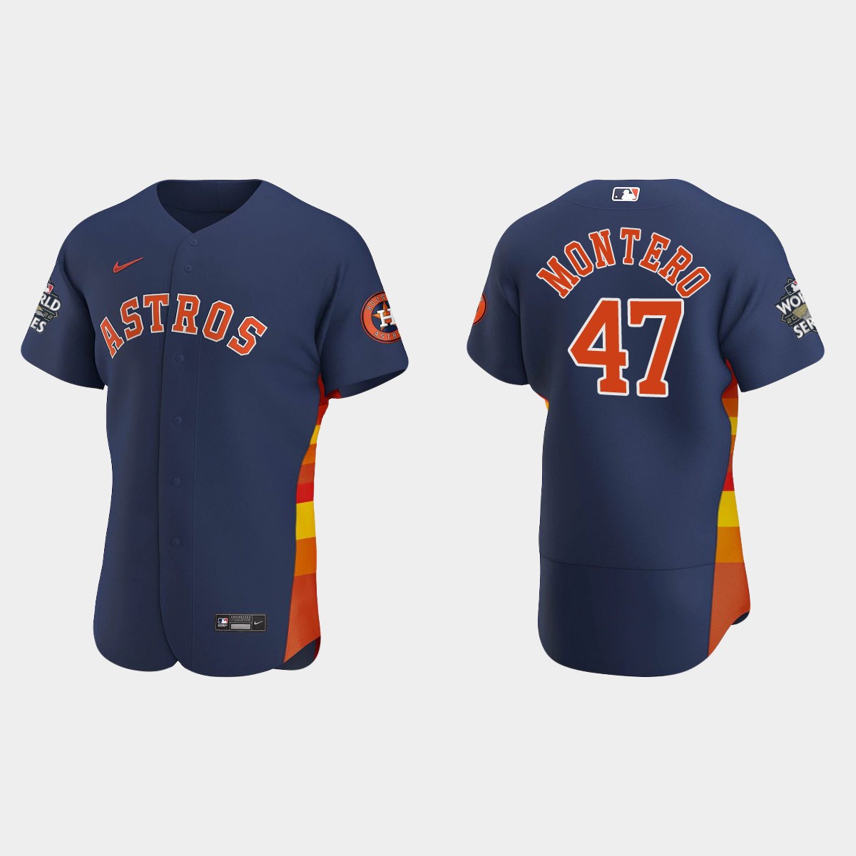Houston Astros Rafael Montero 2022 World Series Navy Jersey