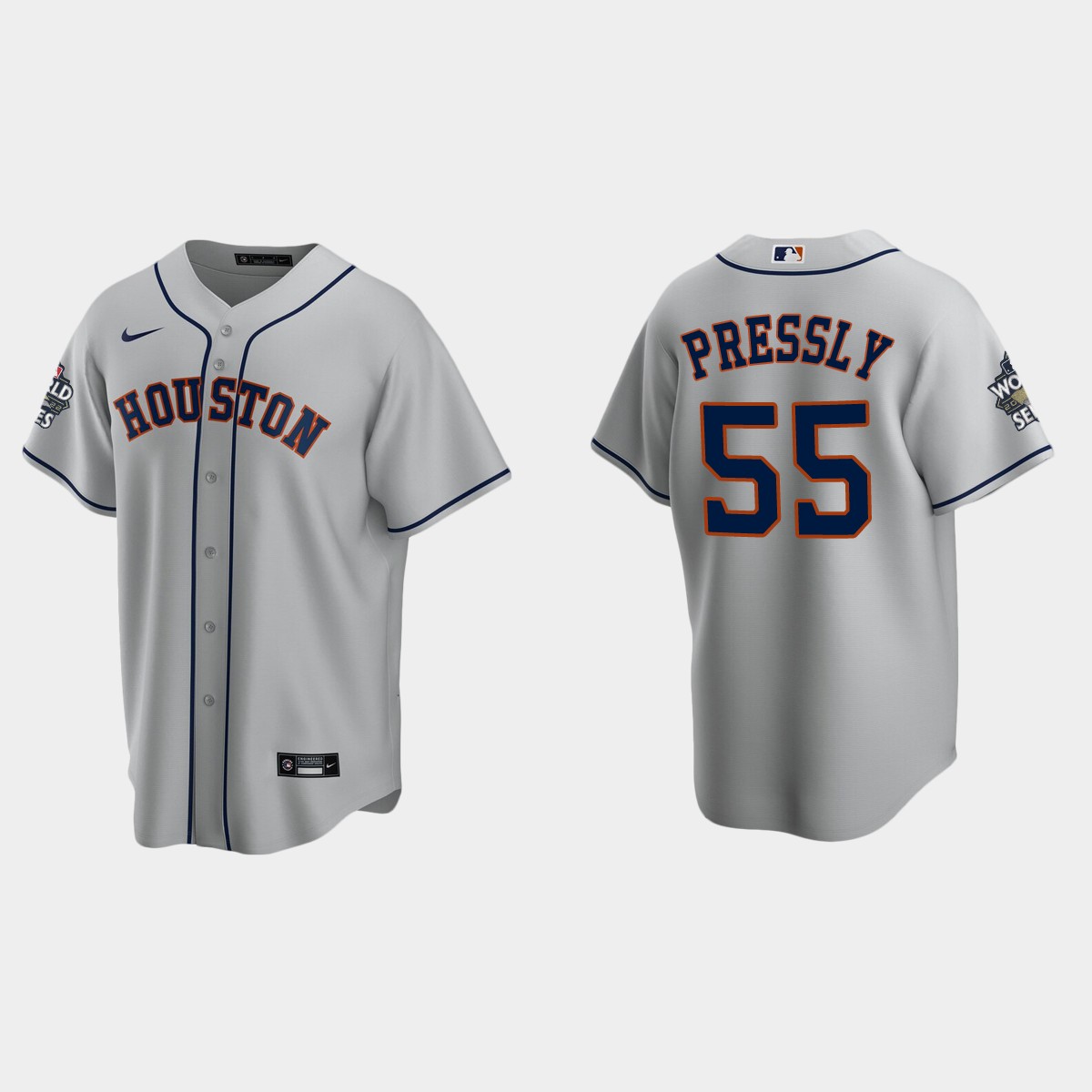 Houston Astros Ryan Pressly 2022 World Series Gray Jersey
