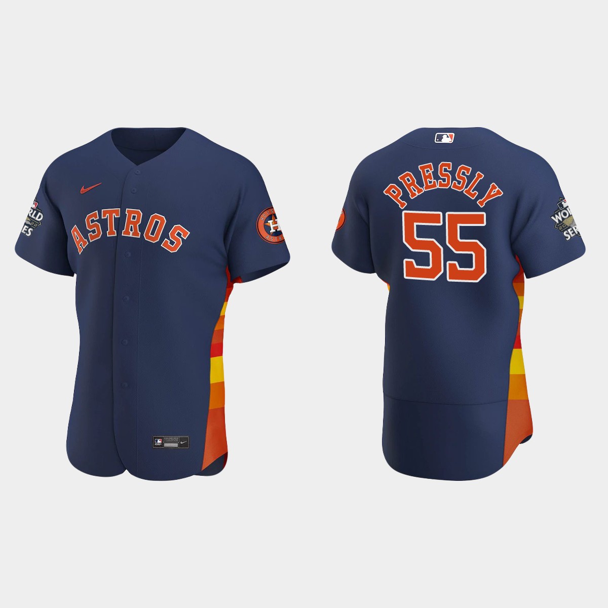 Houston Astros Ryan Pressly 2022 World Series Navy Jersey