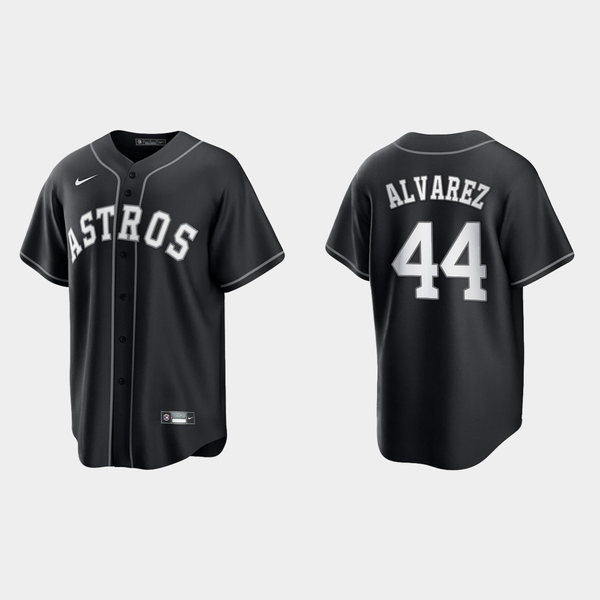 Houston Astros Yordan Alvarez 2021 All Black Fashion Jersey - Black White