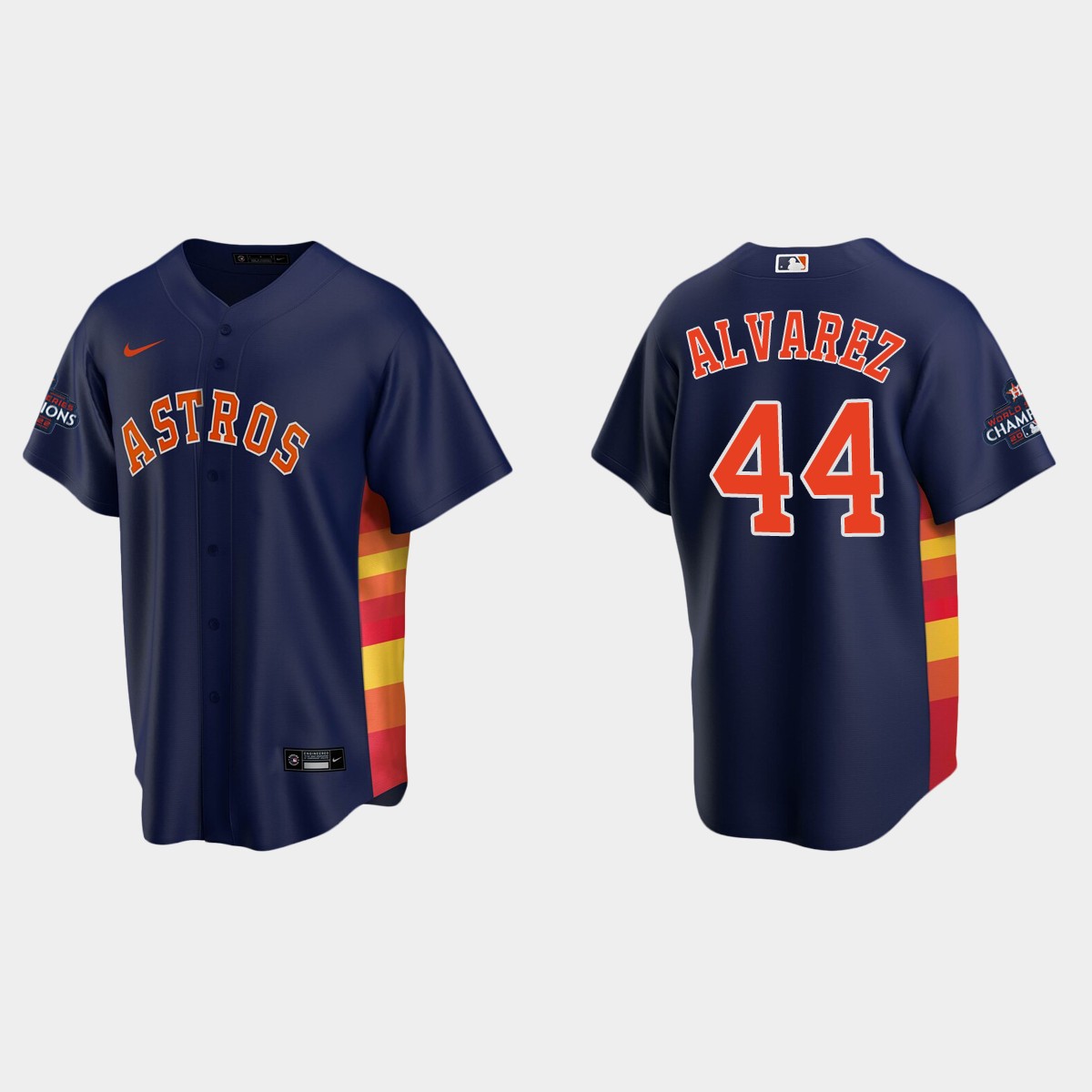 Houston Astros Yordan Alvarez 2022 World Series Champions Navy Jersey