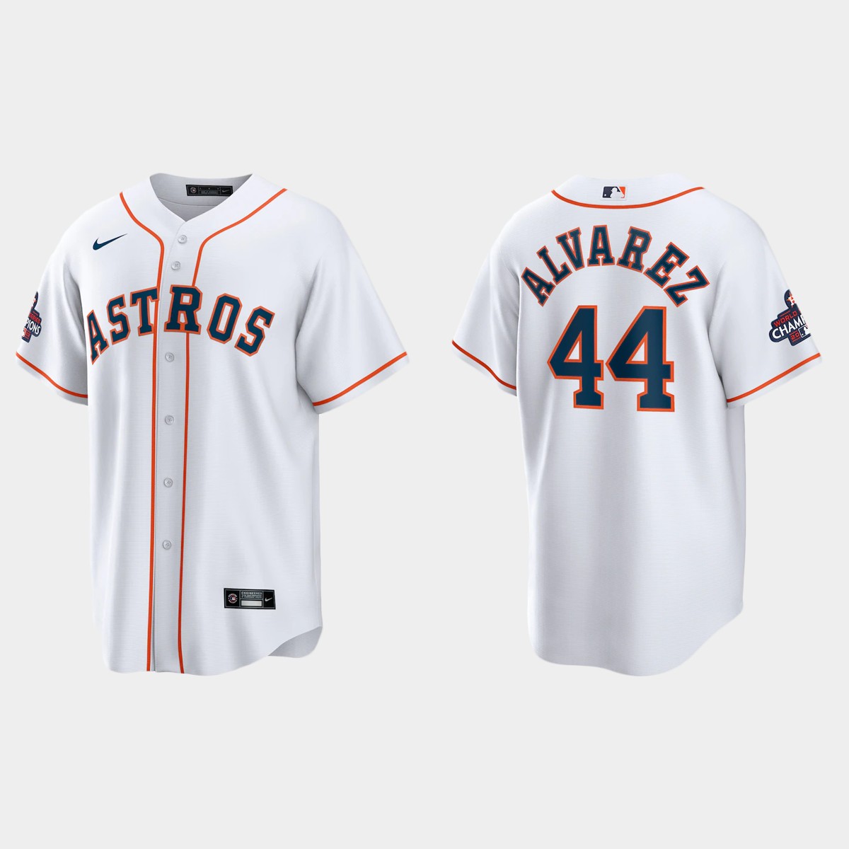Houston Astros Yordan Alvarez 2022 World Series Champions White Home Jersey