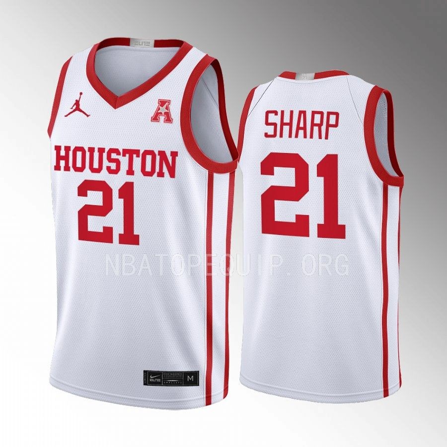 Houston Cougars Emanuel Sharp Jersey 2022-23 Limited  White Home Uniform
