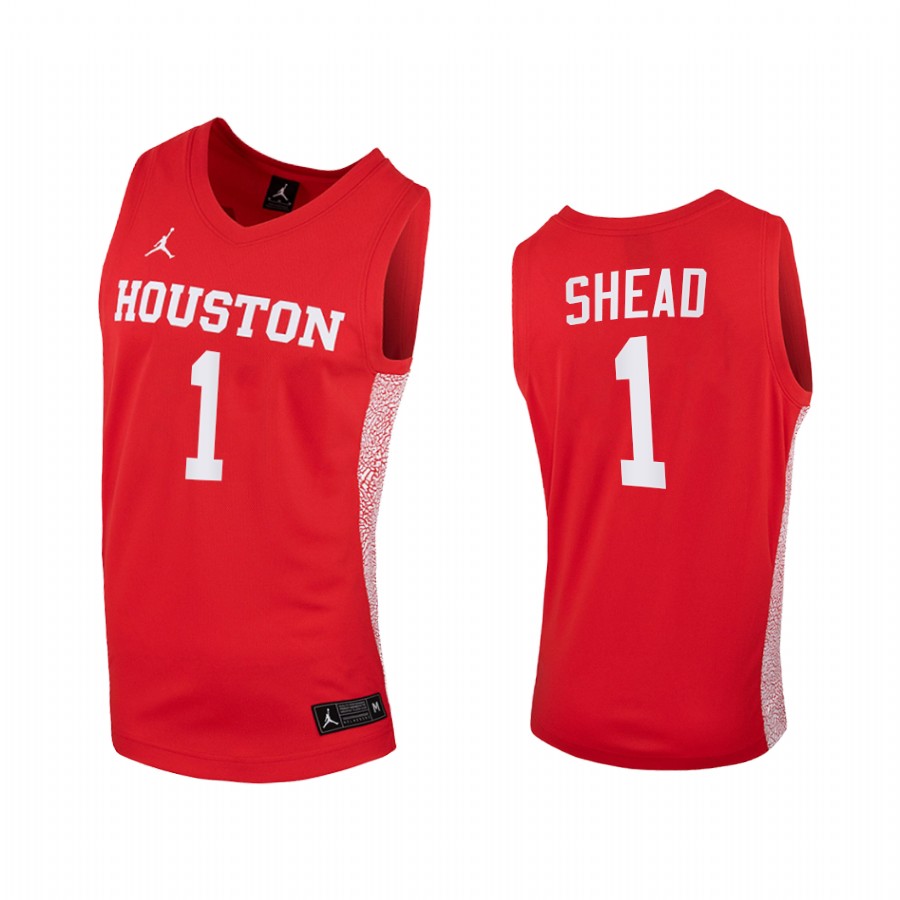 Houston Cougars Jamal Shead Red  2020-21 College  Jersey