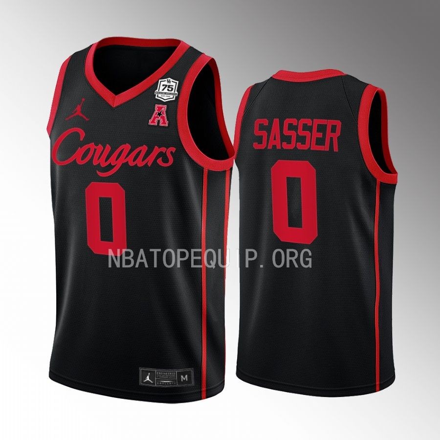Houston Cougars Marcus Sasser Jersey 2022-23 College  Black Uniform