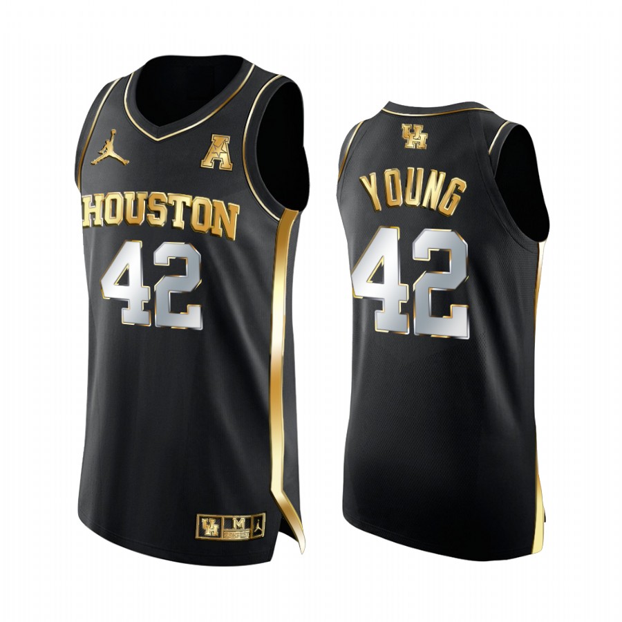 Houston Cougars Michael Young 2021 March Madness Jersey Black Golden