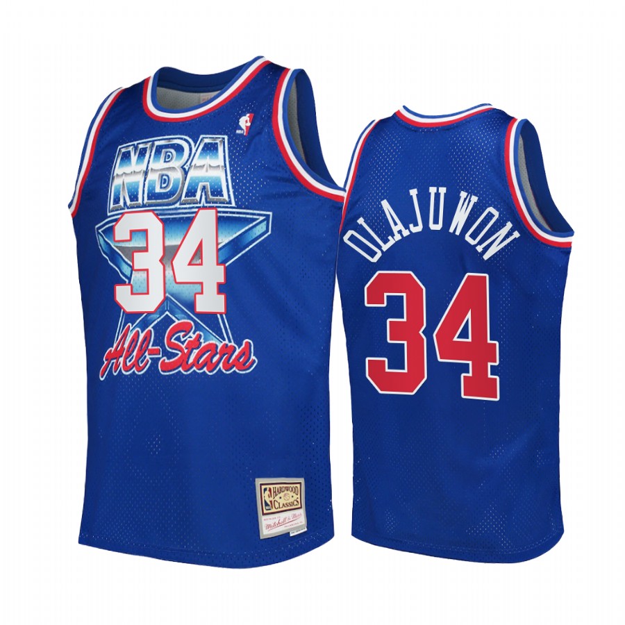 Houston Rockets #34 Hakeem Olajuwon 1992 All-Star Western Conference Jersey Blue