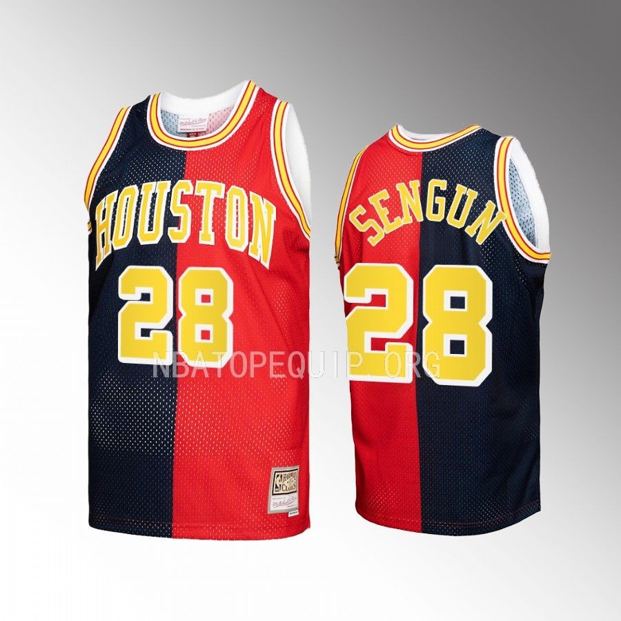 Houston Rockets Alperen Sengun Hardwood Classics #28 Navy Red Split Swingman Jersey