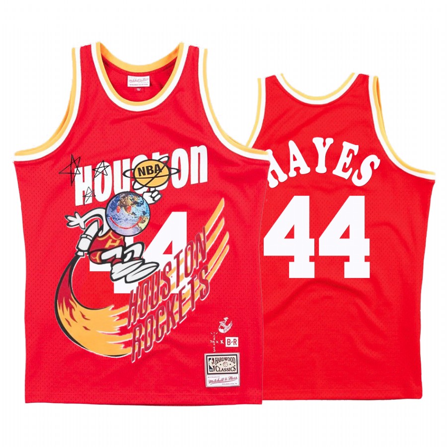 Houston Rockets Elvin Hayes #44 Red Travis Sott X Houston Rockets Jersey