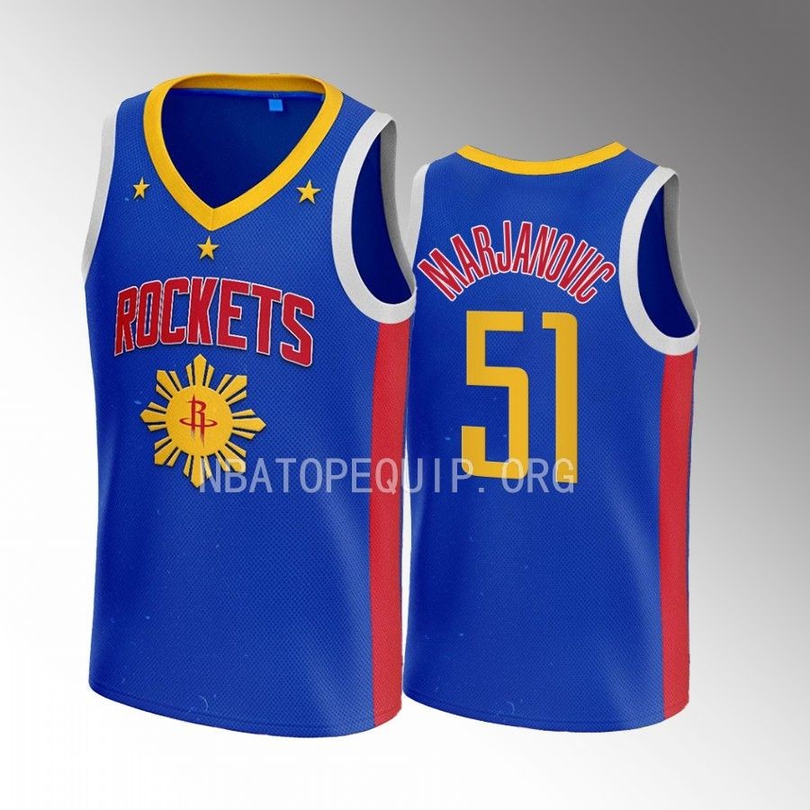 Houston Rockets Filipino Heritage Night Boban Marjanovic Royal #51 Jersey 2022