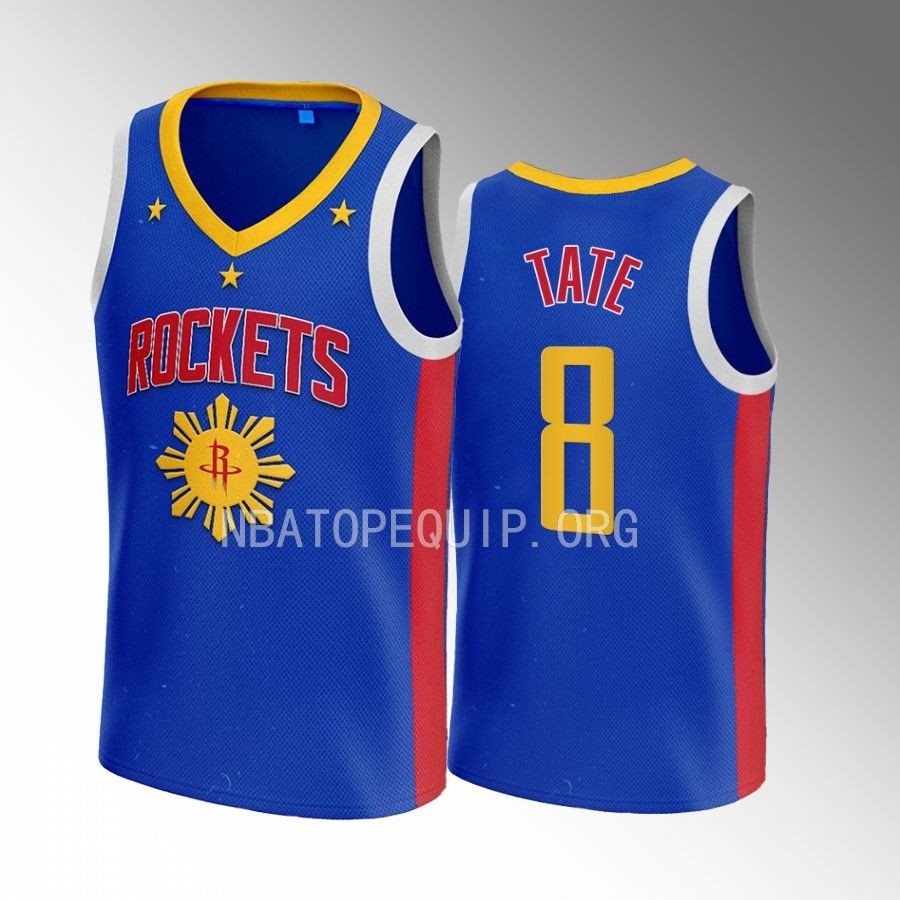Houston Rockets Filipino Heritage Night Jae'Sean Tate Royal #8 Jersey 2022
