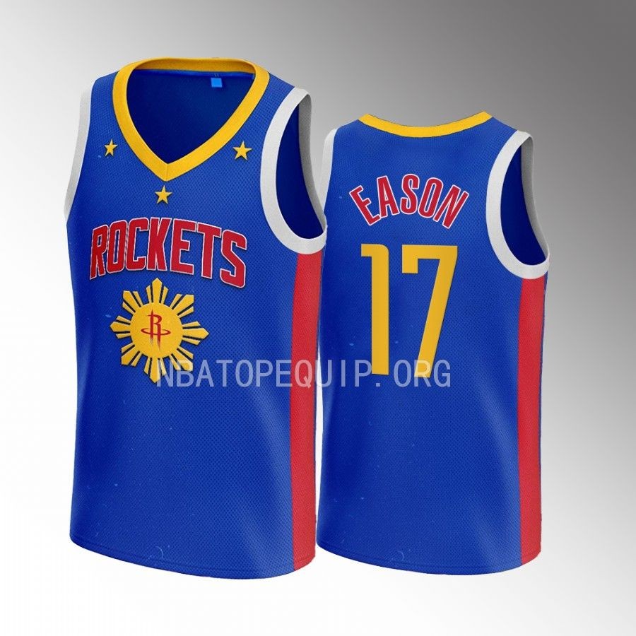 Houston Rockets Filipino Heritage Night Tari Eason Royal #17 Jersey 2022