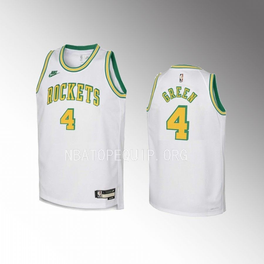 Houston Rockets Jalen Green Classic Edition White Youth Jersey Swingman #4