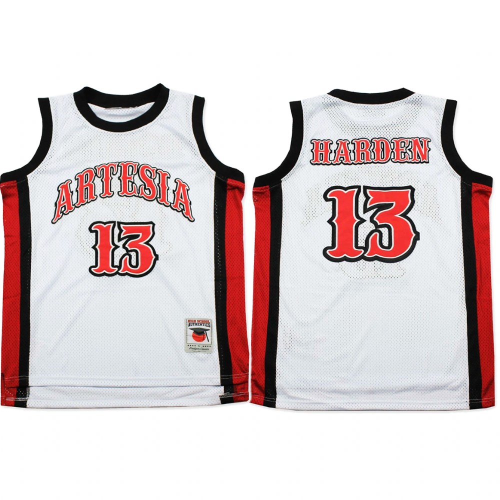 Houston Rockets James Harden White Artesia High School  Jersey