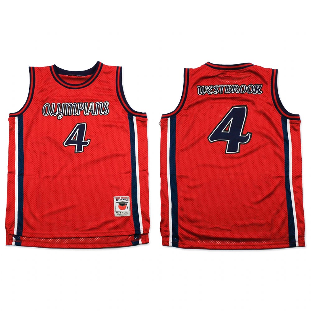 Houston Rockets Russell Westbrook Red Olympians High School  Jersey