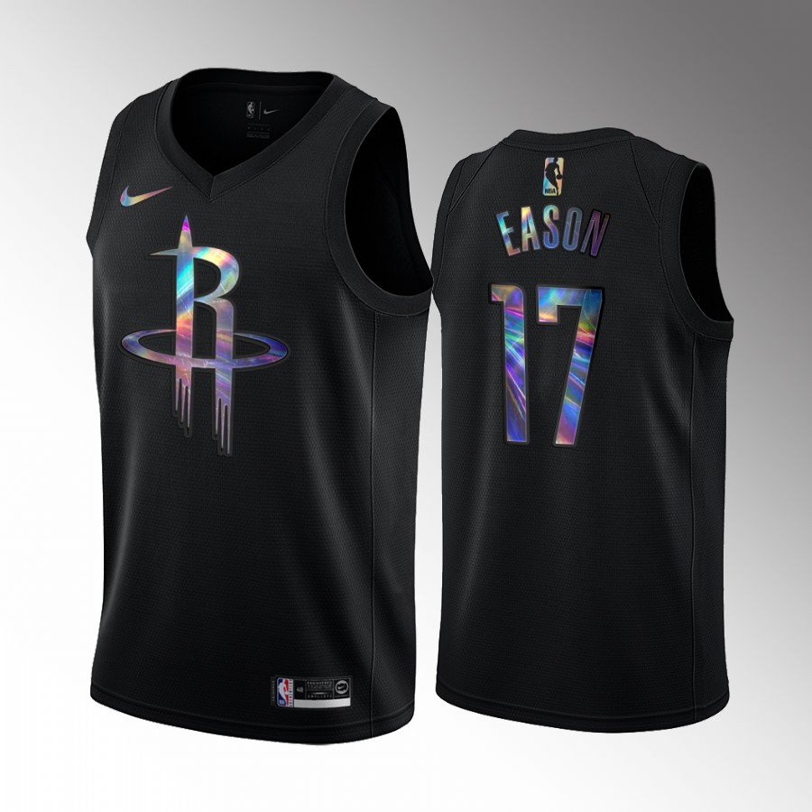 Houston Rockets Tari Eason #17 Jersey Iridescent Holographic Black Limited