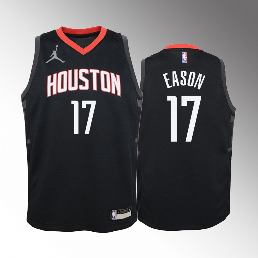 Houston Rockets Tari Eason Statement Edition Black Youth Jersey 2022 NBA Draft #17