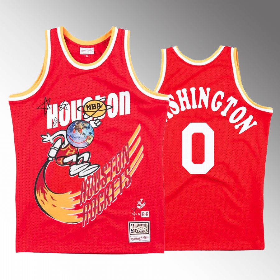 Houston Rockets TyTy Washington BR Remix Red Jersey #0 Fashion