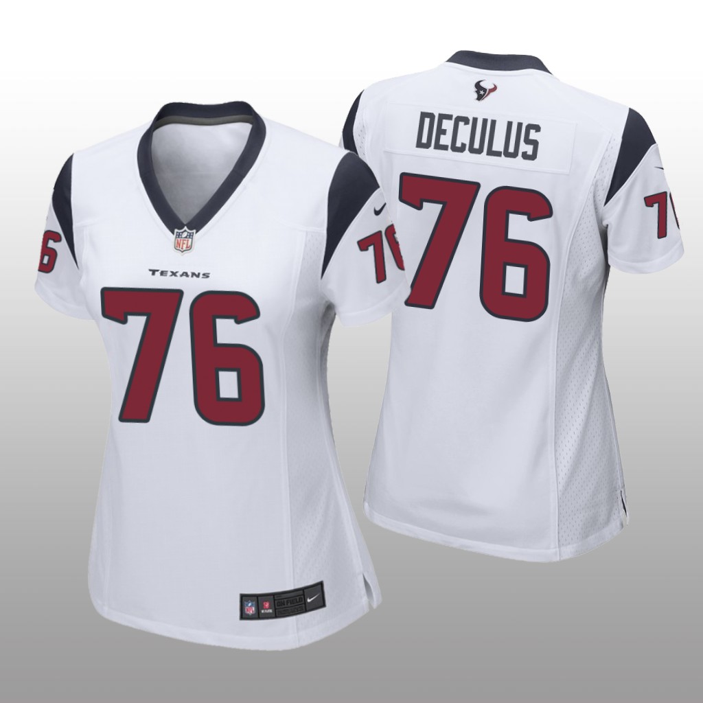 Houston Texans Austin Deculus White Jersey Game - Women's