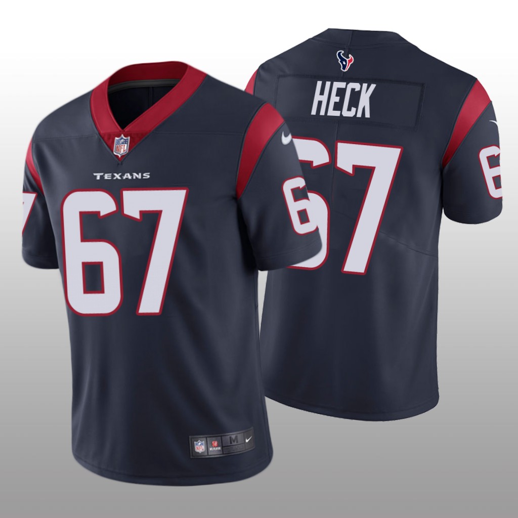 Houston Texans Charlie Heck Navy Jersey Vapor Limited - Men's