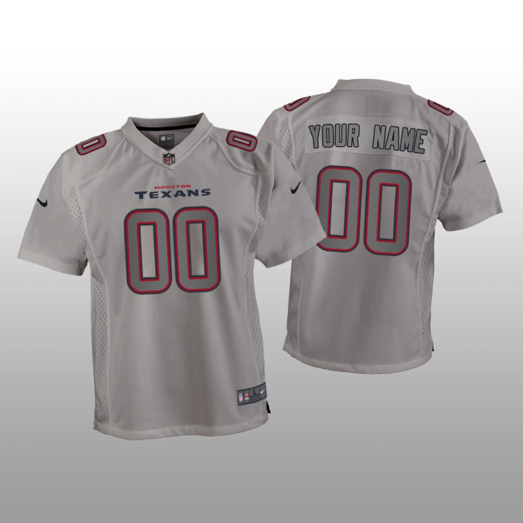 Houston Texans Custom Gray Jersey Atmosphere Fashion Game - Youth