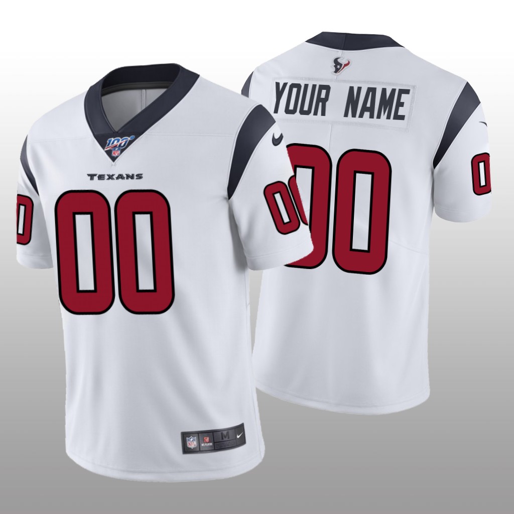 Houston Texans Custom White Vapor Limited Jersey 100th Season - Men's