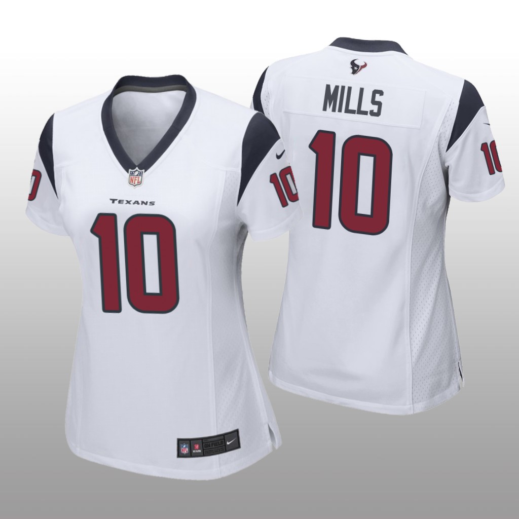 Houston Texans Davis Mills White Jersey Game - Women's