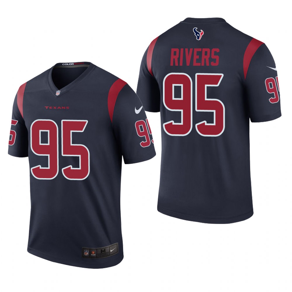 Houston Texans Derek Rivers Navy Jersey Color Rush Legend - Men's