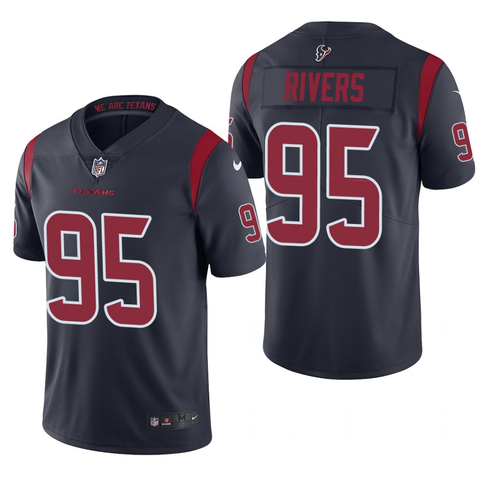 Houston Texans Derek Rivers Navy Jersey Color Rush Limited - Men's