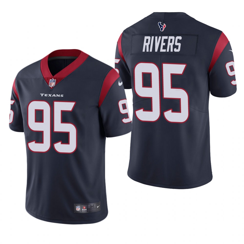 Houston Texans Derek Rivers Navy Jersey Vapor Limited - Men's