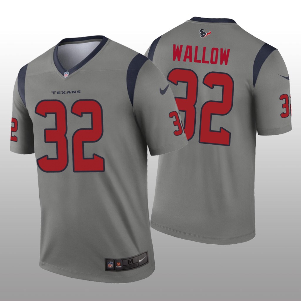 Houston Texans Garret Wallow Gray Jersey Inverted Legend - Men's