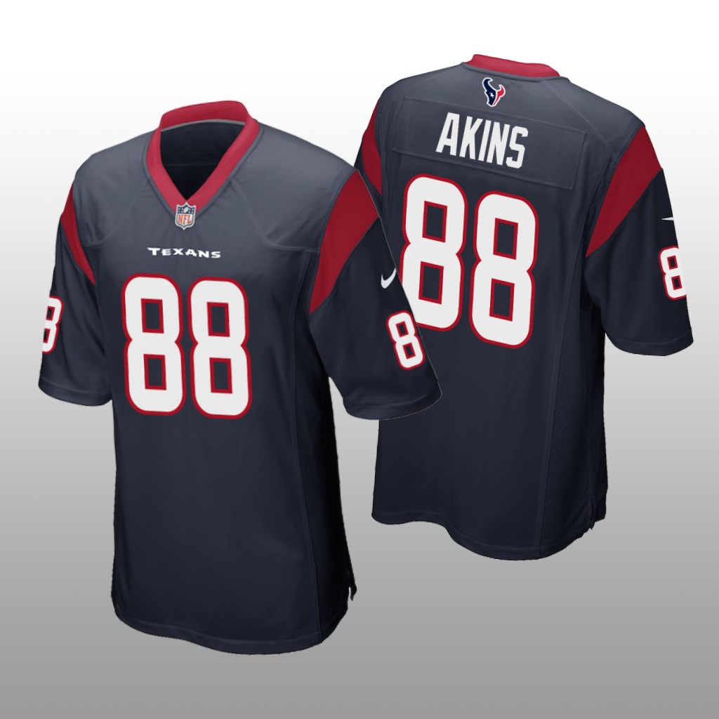 Houston Texans Jordan Akins Navy Jersey Game - Men's