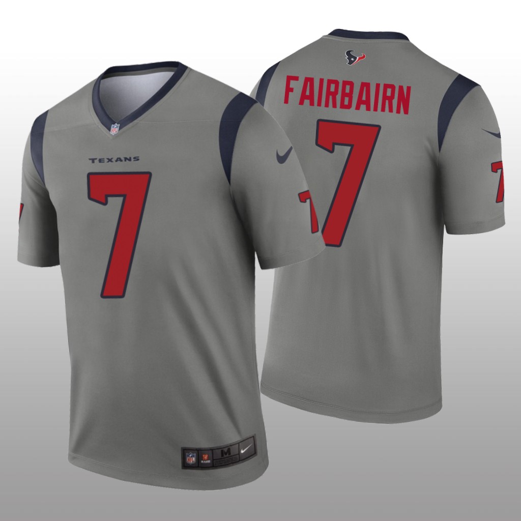 Houston Texans Ka'imi Fairbairn Gray Jersey Inverted Legend - Men's
