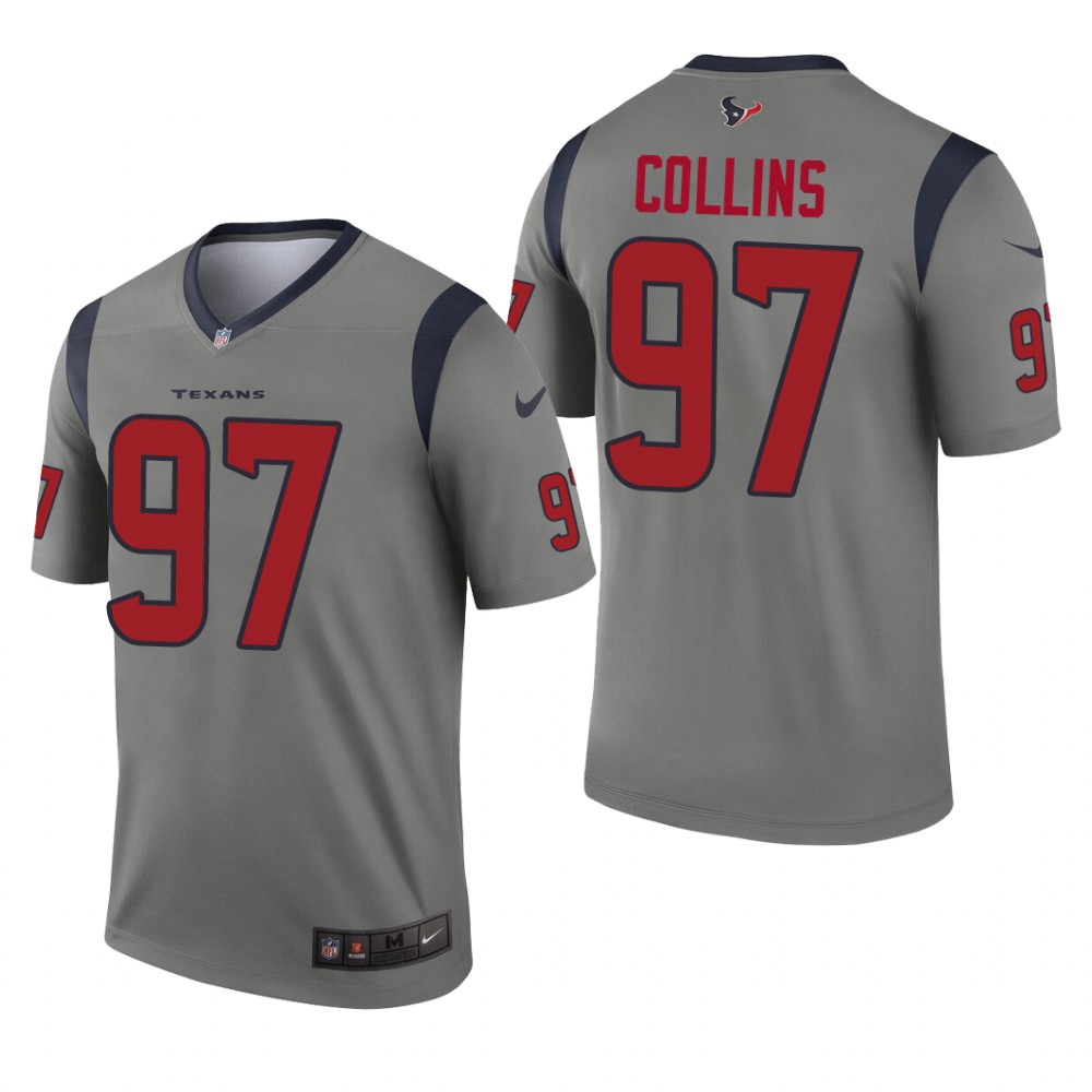 Houston Texans Maliek Collins Gray Jersey Inverted Legend - Men's