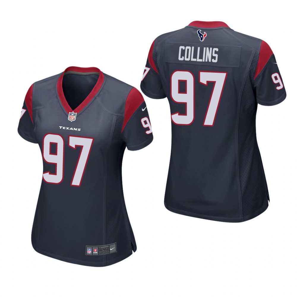Houston Texans Maliek Collins Navy Jersey Game - Women's