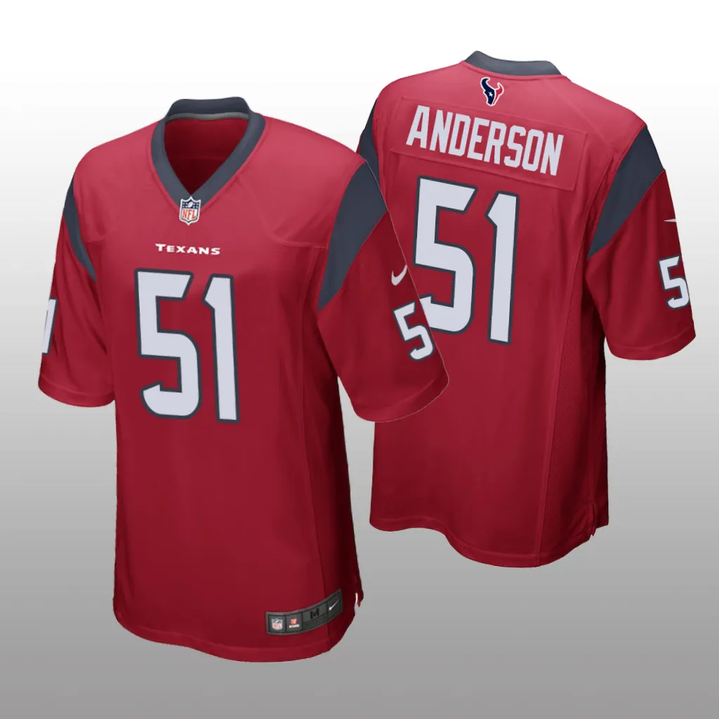 Houston Texans Red 2023 NFL Draft Will Anderson Game Jersey