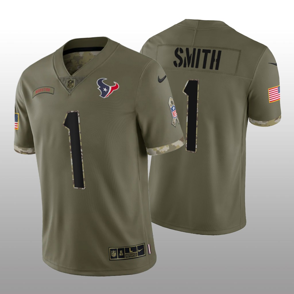 Houston Texans Tremon Smith Olive Limited Jersey 2022 Salute To Service - Men's