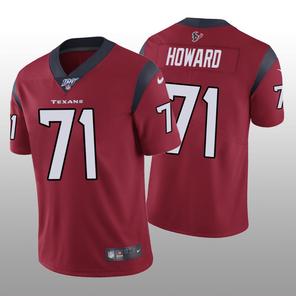 Houston Texans Tytus Howard Red Vapor Limited Jersey 100th Season - Men's