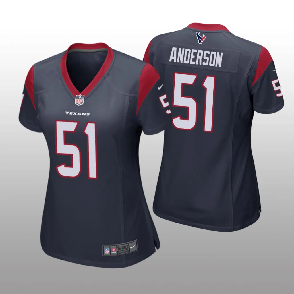 Houston Texans Will Anderson Navy Jersey Game - Women's