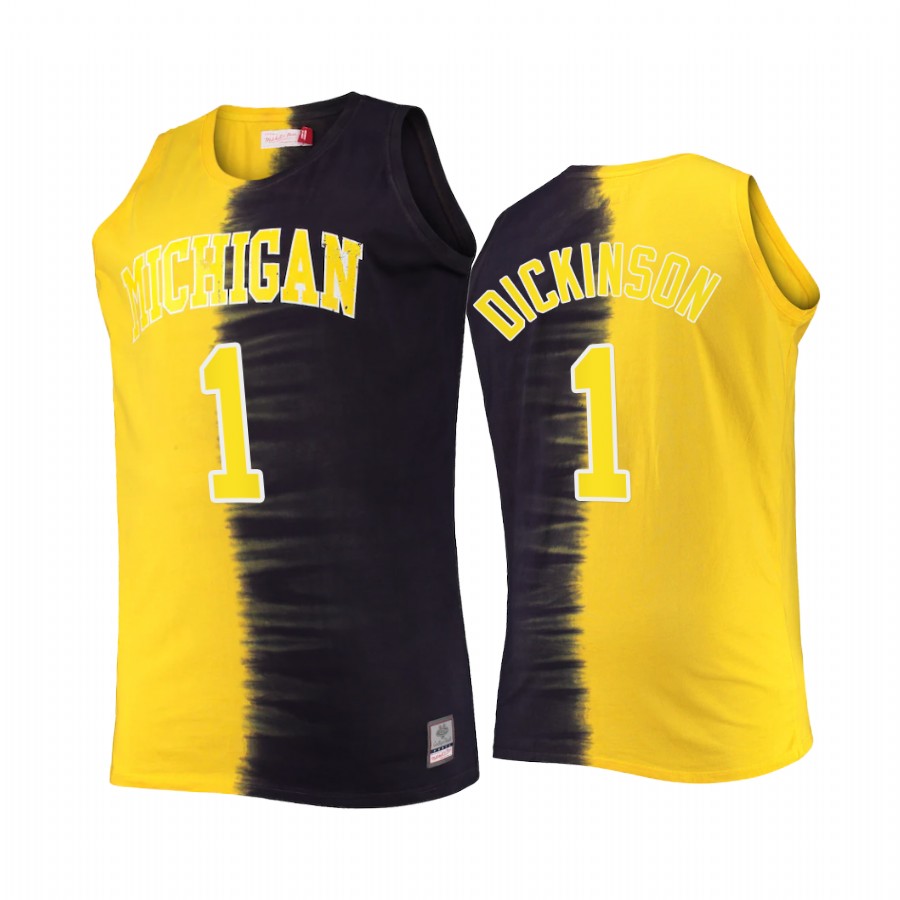 Hunter Dickinson Michigan Wolverines Navy Maize Jersey Classic Tie-Dye Color Crash