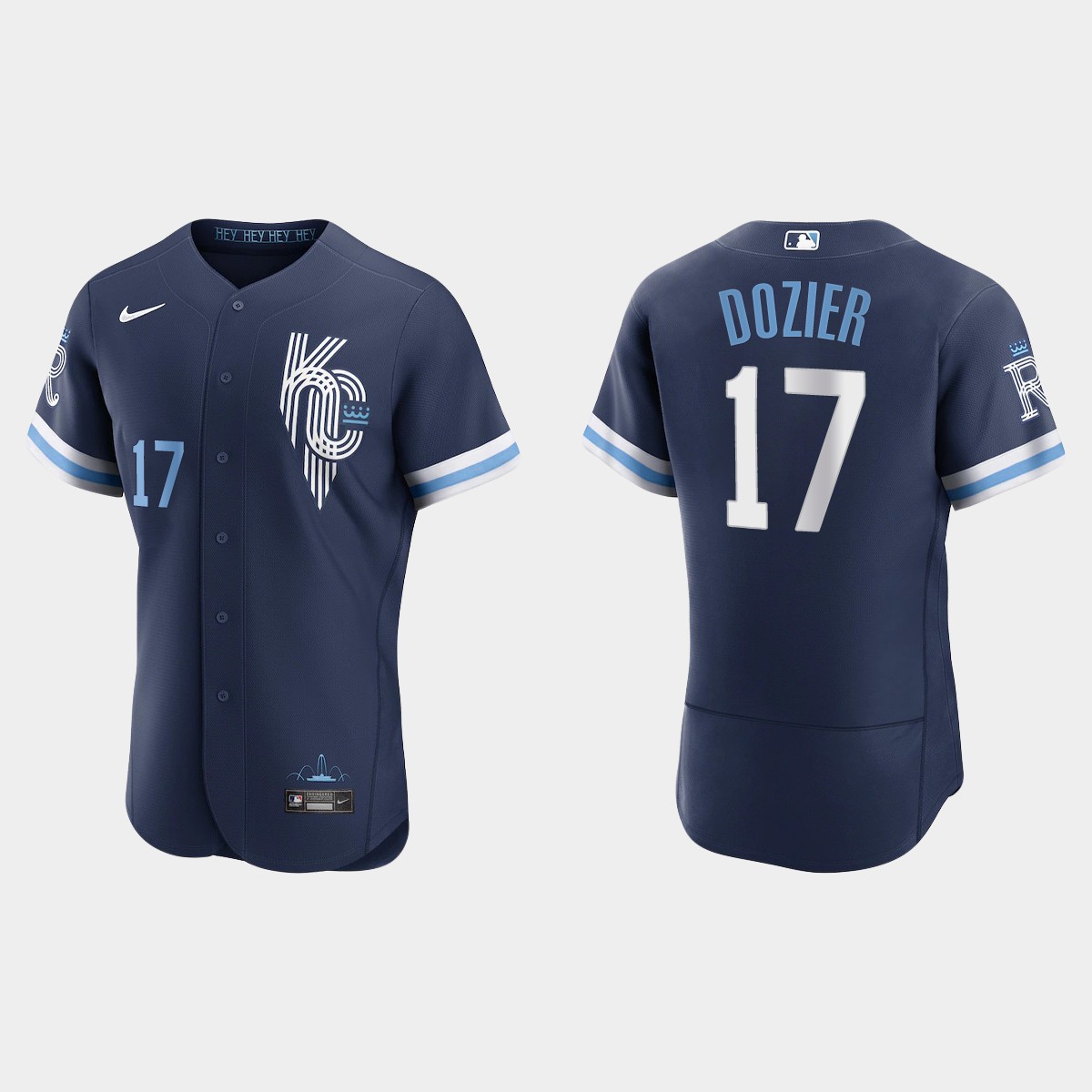 Hunter Dozier Kansas City Royals 2022 City Connect Jersey - Navy