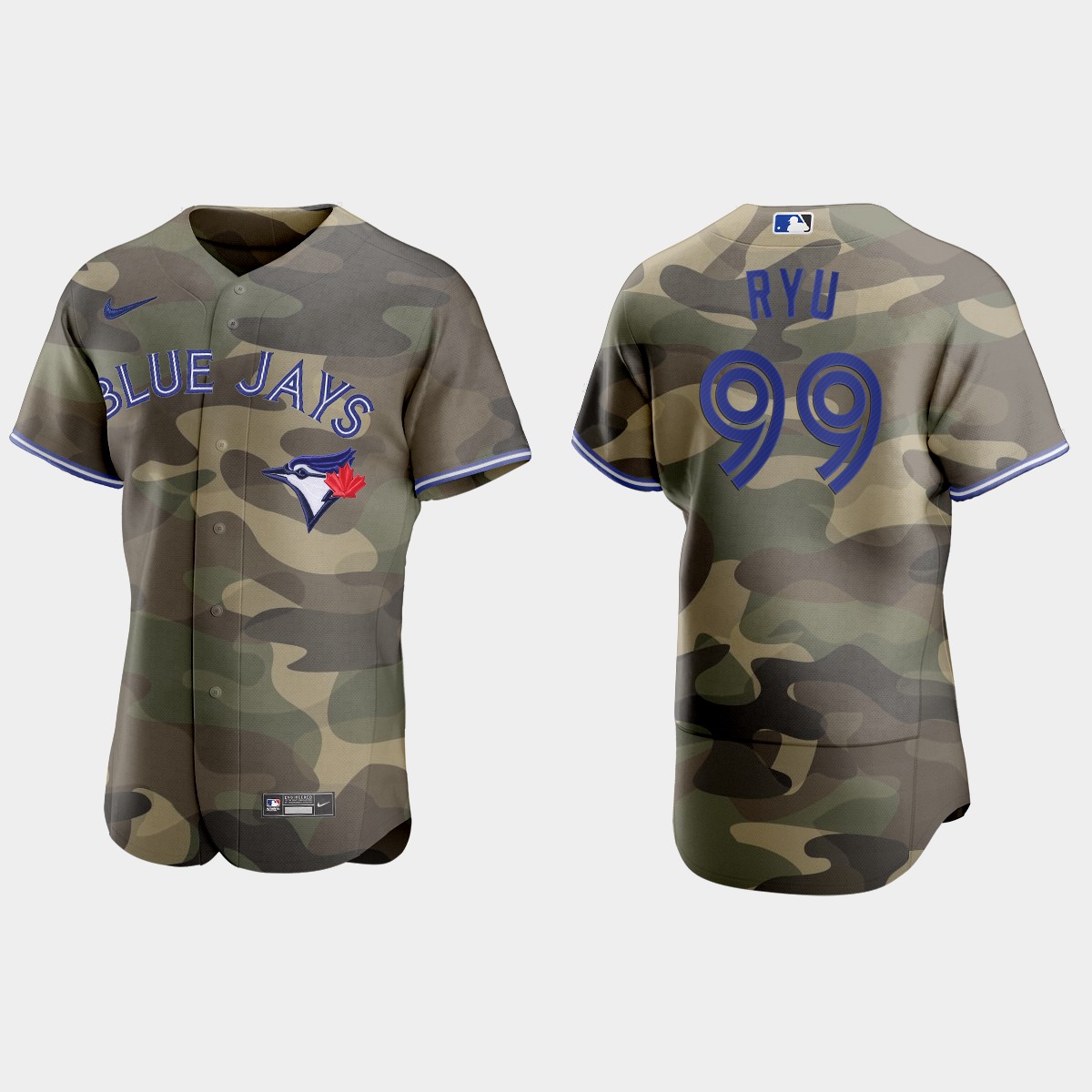 Hyun-Jin Ryu Toronto Blue Jays 2021 National Armed Forces Day Jersey - Camo