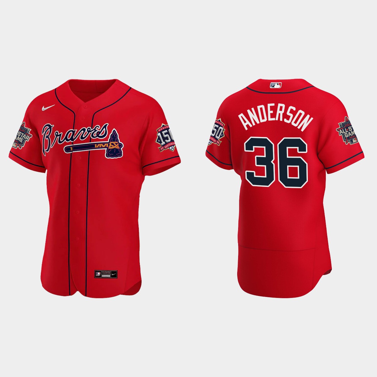 Ian Anderson #36 Atlanta Braves Alternate 2021 MLB All-Star Jersey - Red
