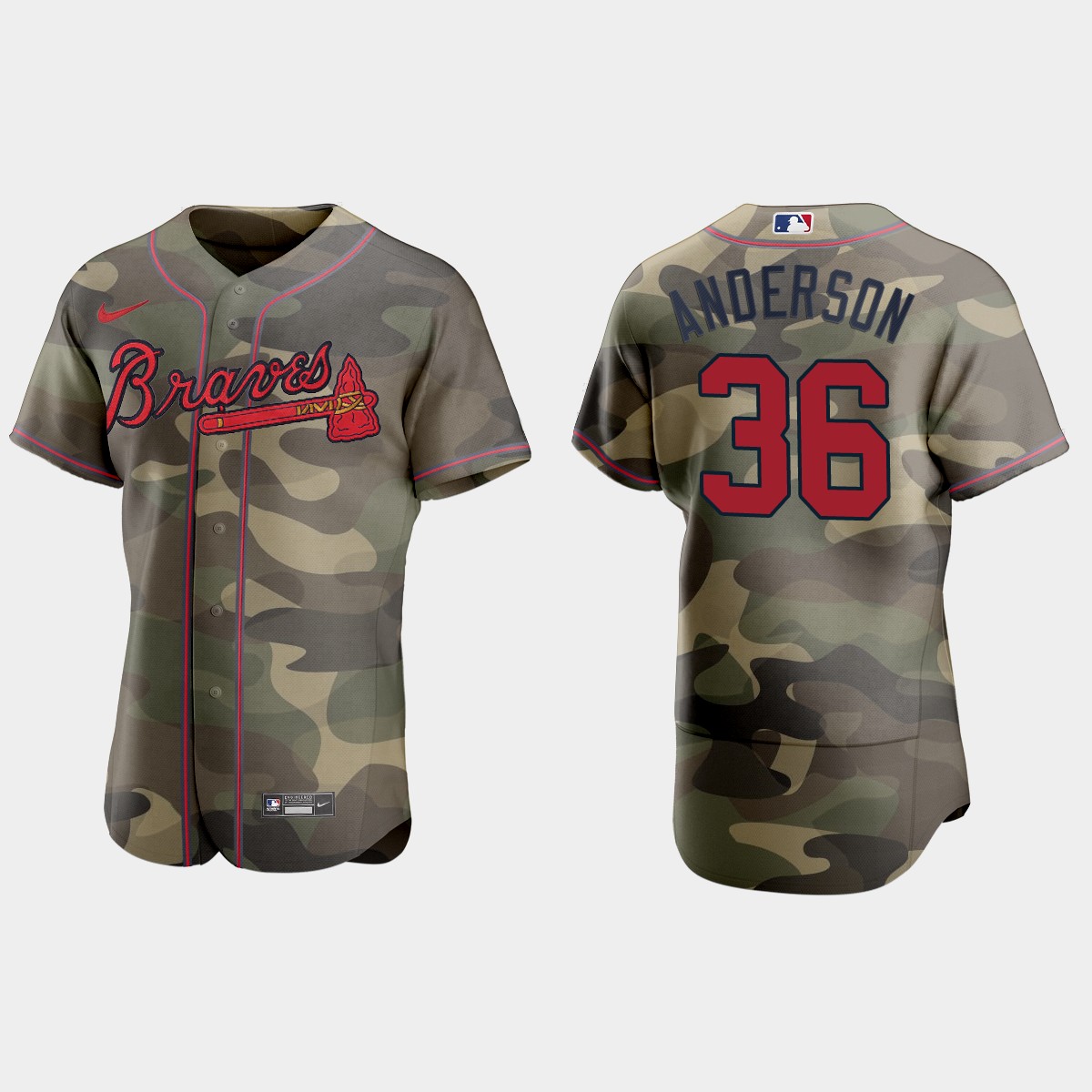 Ian Anderson Atlanta Braves 2021 National Armed Forces Day Jersey - Camo