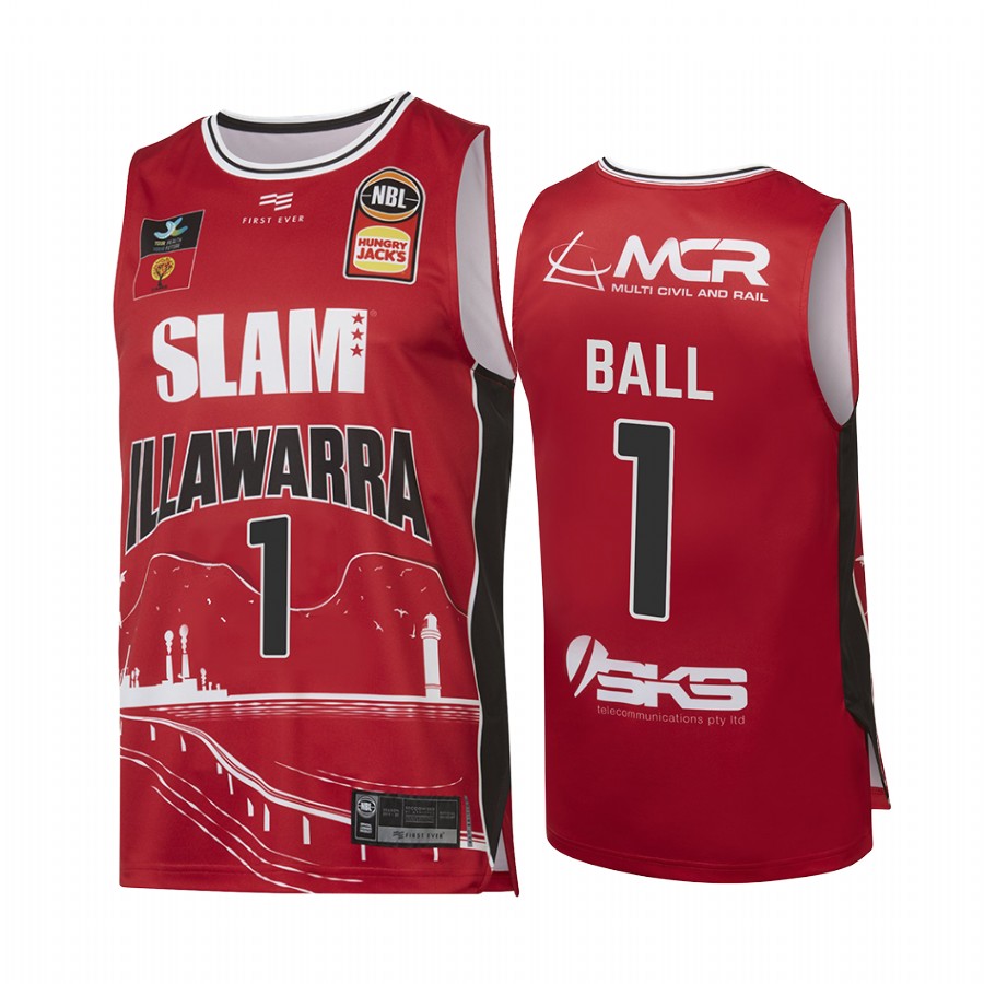 Illawarra Hawks #1 Lamelo Ball Red City Theme Jersey NBL