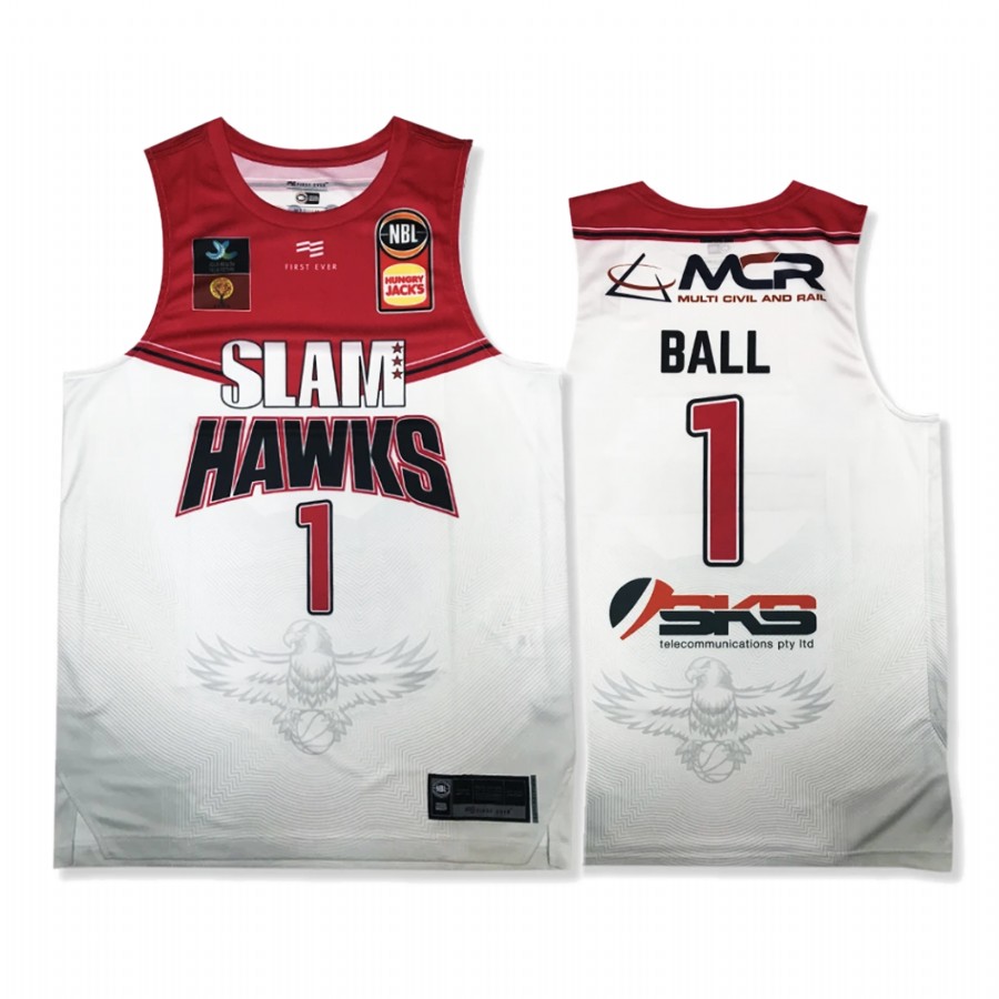 Illawarra Hawks #1 Lamelo Ball White SLAM Away Jersey NBL
