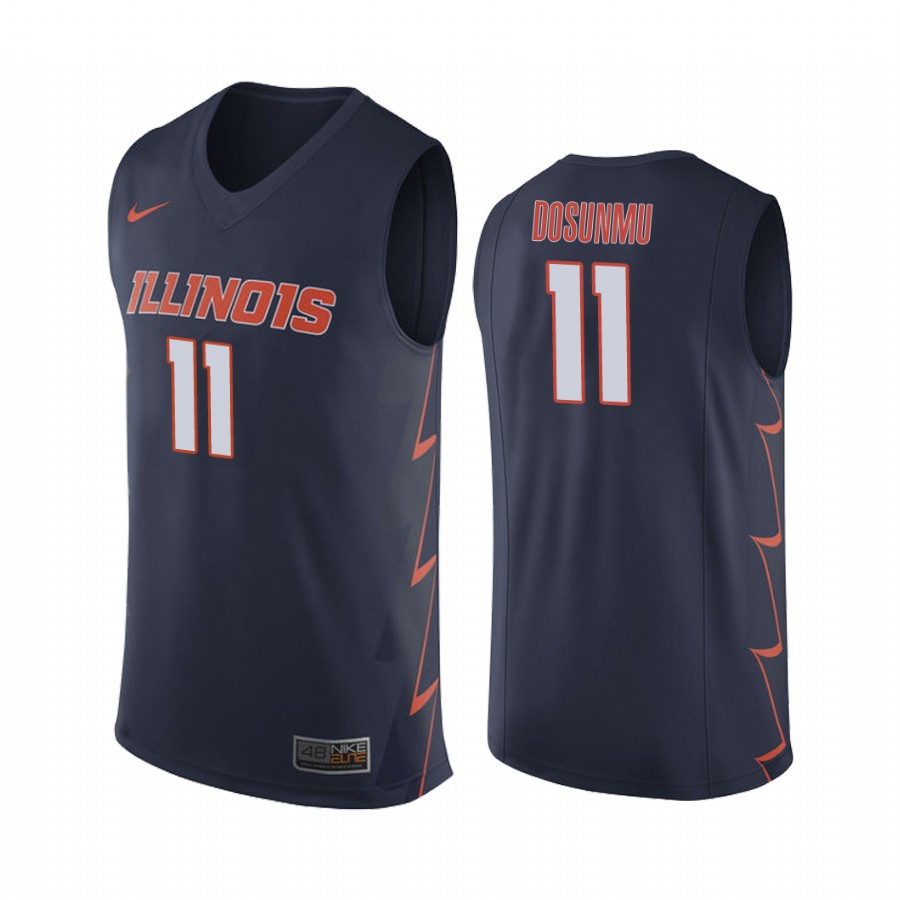 Illinois Fighting Illini Ayo Dosunmu Navy  College  Jersey