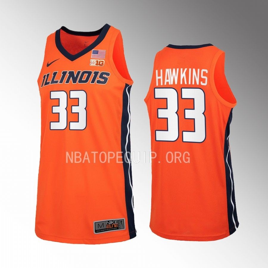 Illinois Fighting Illini Coleman Hawkins Jersey 2022-23   Orange Uniform